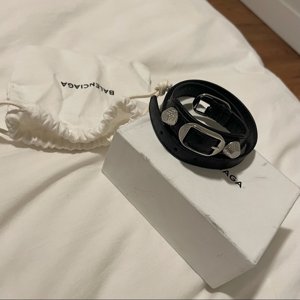 BALENCIAGA Arena wrap bracelet - black/silver